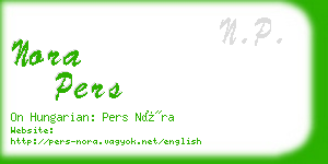 nora pers business card